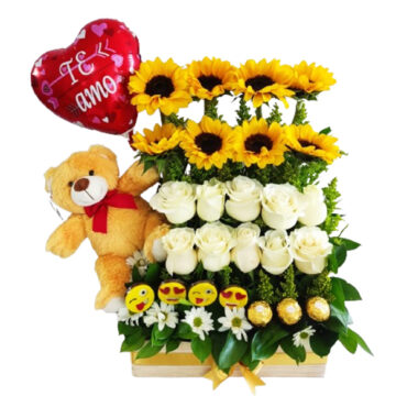 GIR017-GIRASOLES-CHOCOLATES-PELUCHE